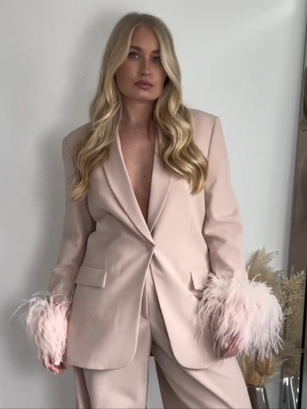 Zara Blazer With Feather Cuffs Size S